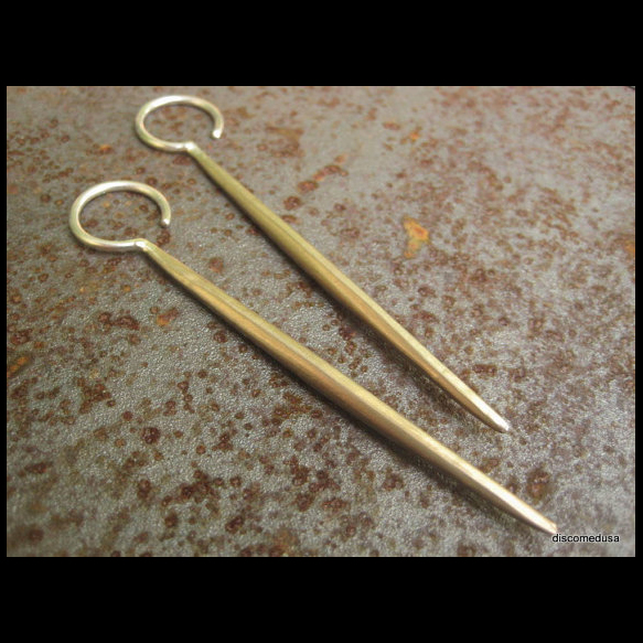 14g brass quill spike earrings – DiscoMedusa